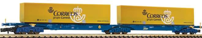 Articulated container car  of CORREOS type Sggmrs<br /><a href='images/pictures/Fleischmann/Fleischmann-825336.jpg' target='_blank'>Full size image</a>